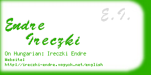 endre ireczki business card